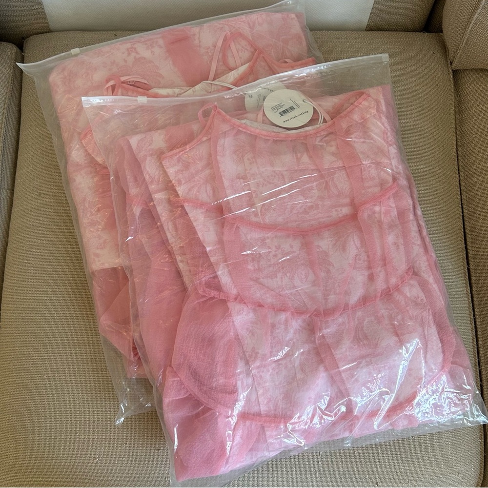 STAUD Pink Strapless Tiered Tulle Maxi Dress - Picture 5 of 13